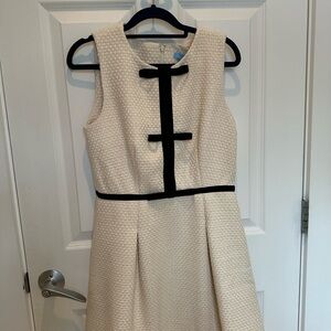 Elegant Cream and Black Sleeveless Dress
